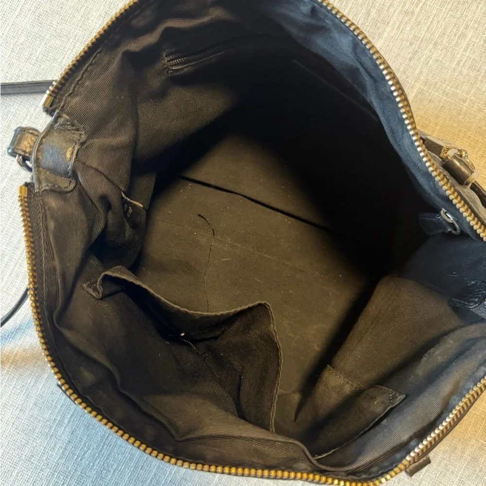 Coach Black Pebbled Leather Satchel Crossbody Bag Zip Top - Picture 6 of 13